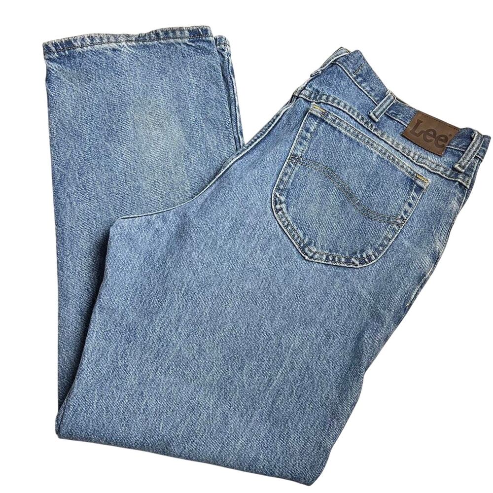 Lee distressed men’s blue jeans 40x30 Y2K
